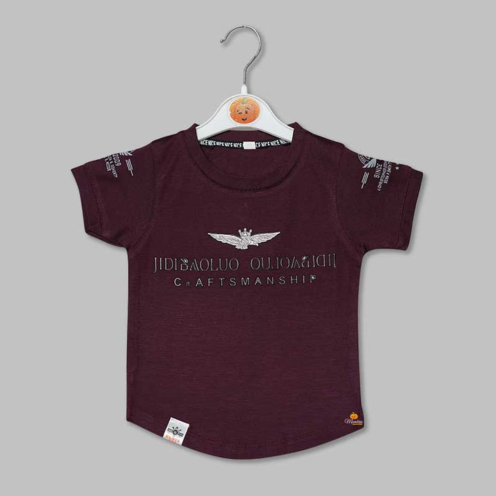 Solid Printed T-Shirts for Boys with Bottom Shape Variant Front View