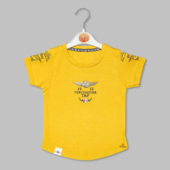 Classic Typography Print t-Shirt for Boys yellow