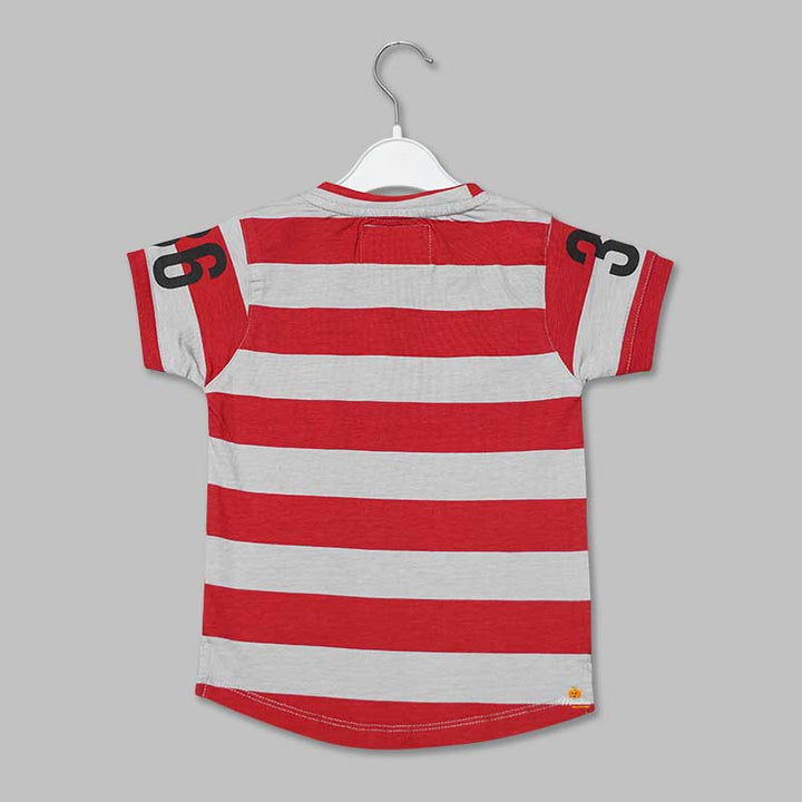 Solid Stripes Patterns T-Shirts for Boys Back View