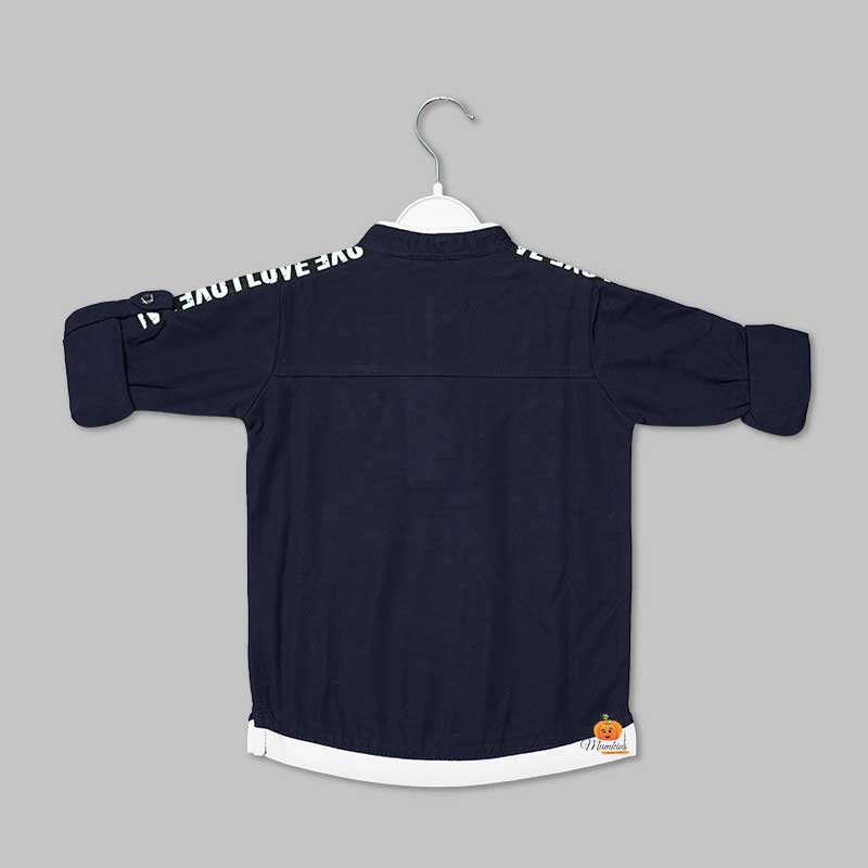 T-Shirt For Boys And Kids With High Quality FabricNavy Blue