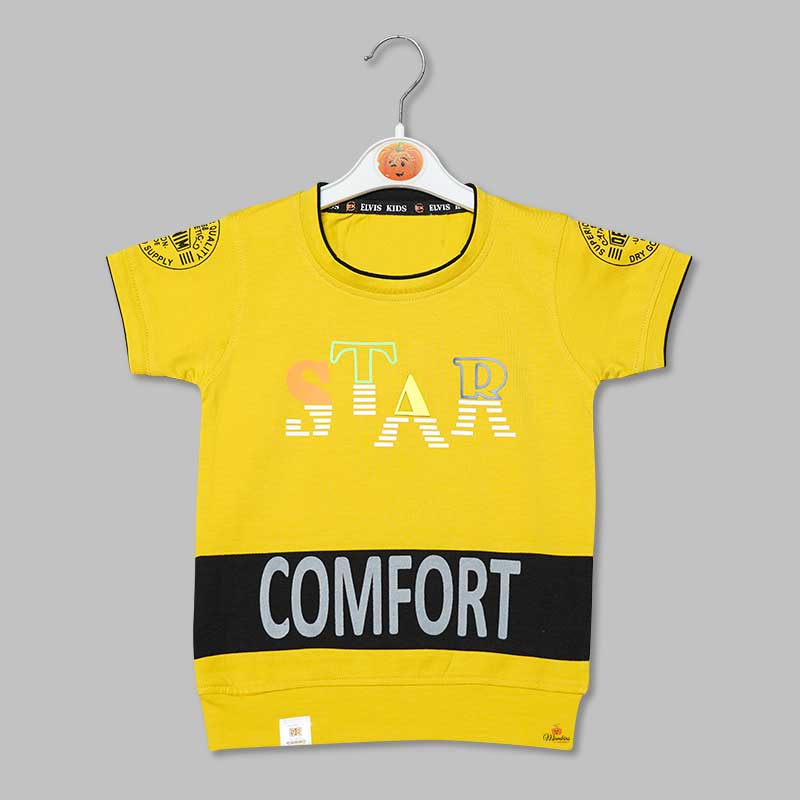 T-Shirt For Boys And Kids With Soft FabricMustard