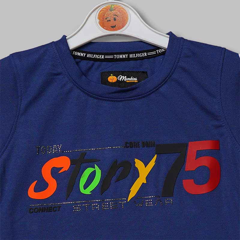 Solid Print T- Shirts for Boys with Soft Fabric Close Up Vieew