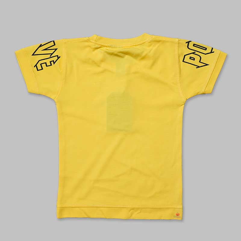 Solid T-Shirts for Boys with Text Print Back View