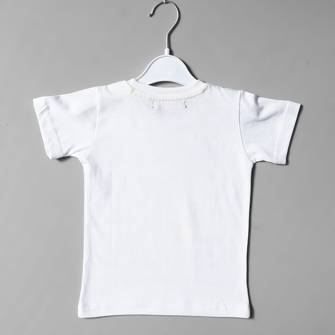 White Stylish T-Shirt for Boys Back View