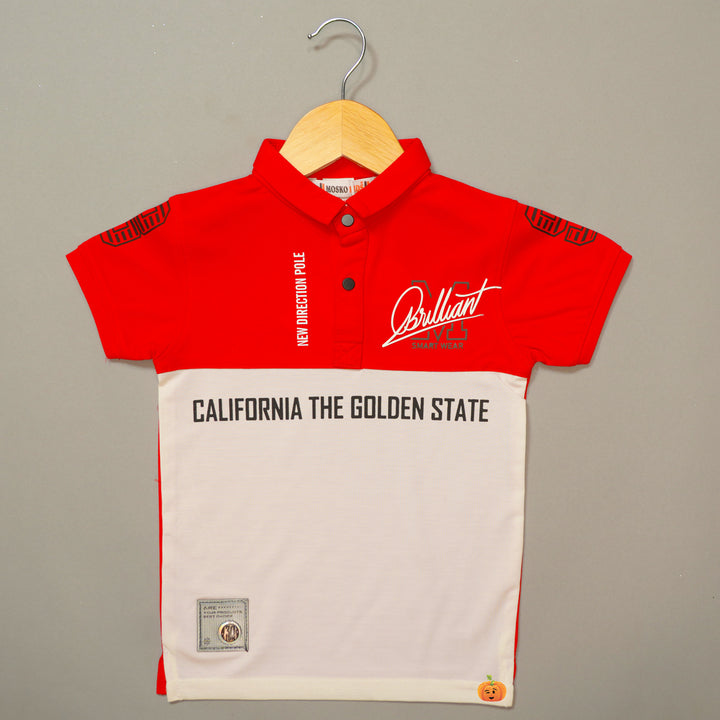 Double Colored Polo T-Shirts For Boy Variant Front View