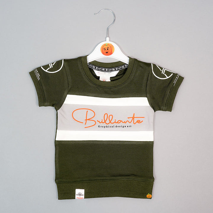 Graphic Print t-Shirt For Boys with Grip edges darkgreen