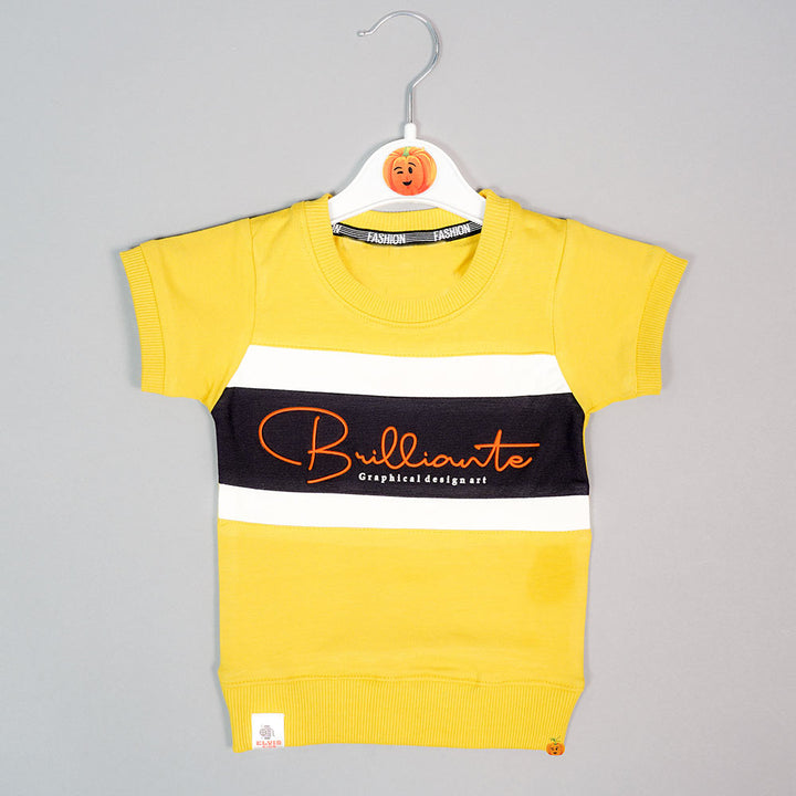 Graphic Print t-Shirt For Boys with Grip edges yellow