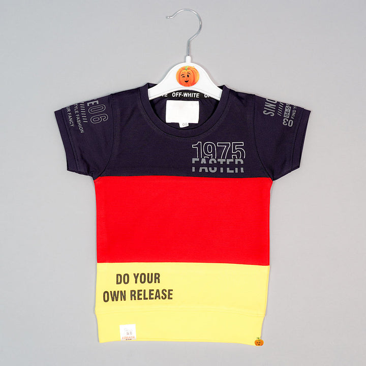 3 Colored Half Sleeves T-Shirt For Boys Variant Front View