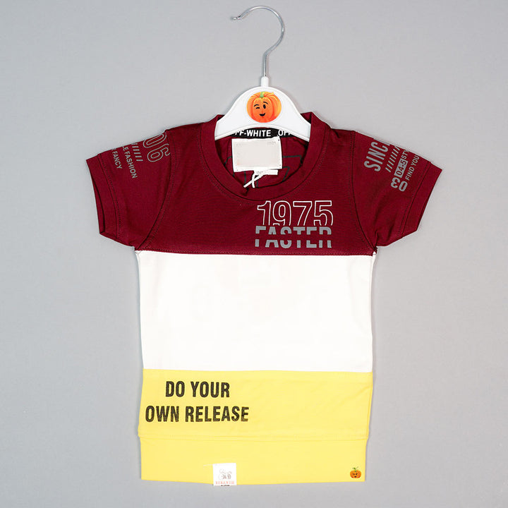 3 Colored Half Sleeves T-Shirt For Boys Variant Front View