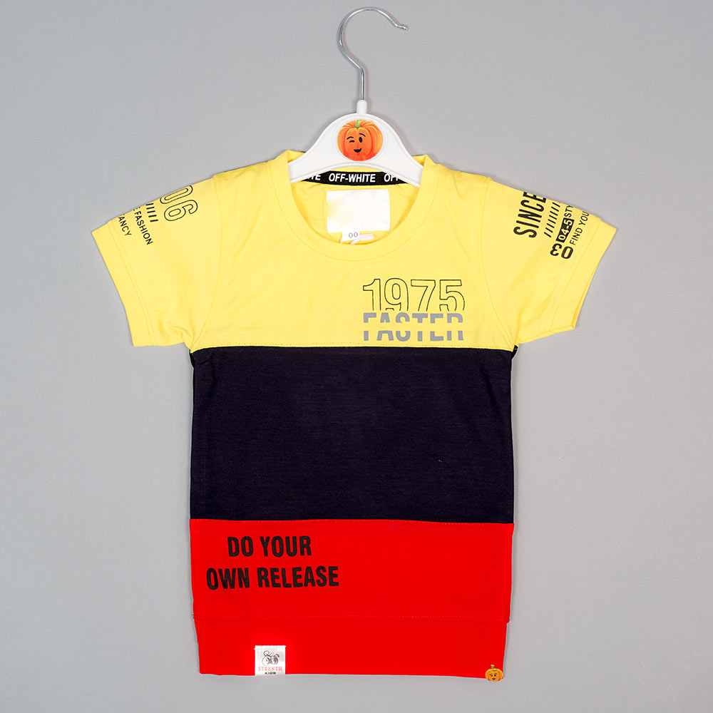 3 Colored Half Sleeves T-Shirt For Boys Variant Front View