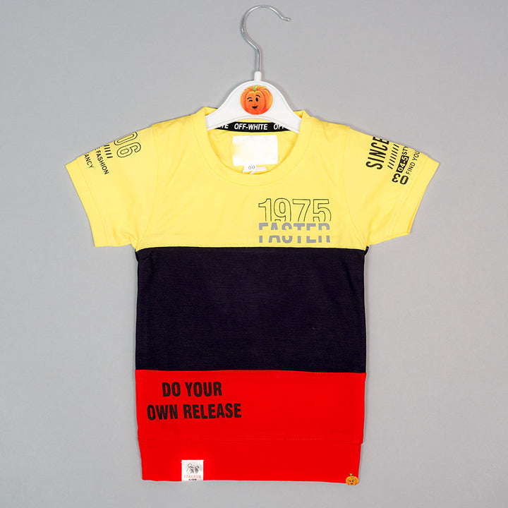 3 Colored Half Sleeves T-Shirt For Boys Variant Front View