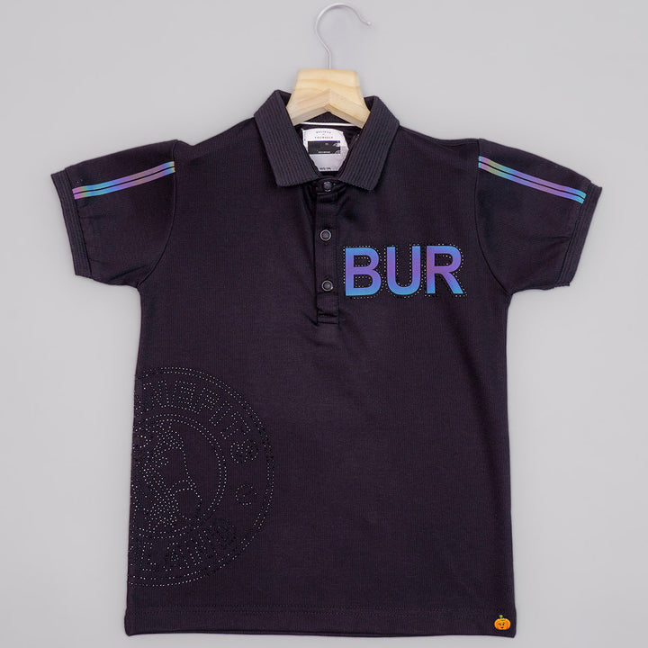 Black Polo T-shirts for Boys Front View