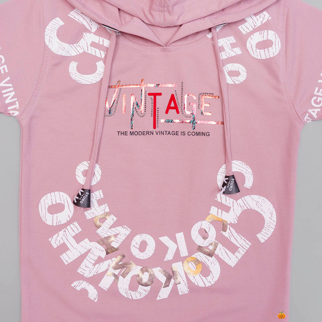 Typography Hoodie T-shirts for Boys Close Up View