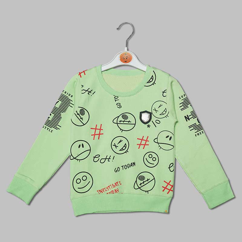 Graphic Full Sleeves T-shirt for Boys Front View