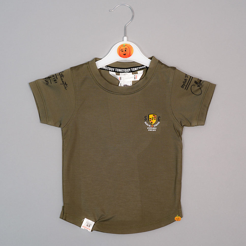 Solid T-Shirt For Boys with Soft Fabric Variant Front View