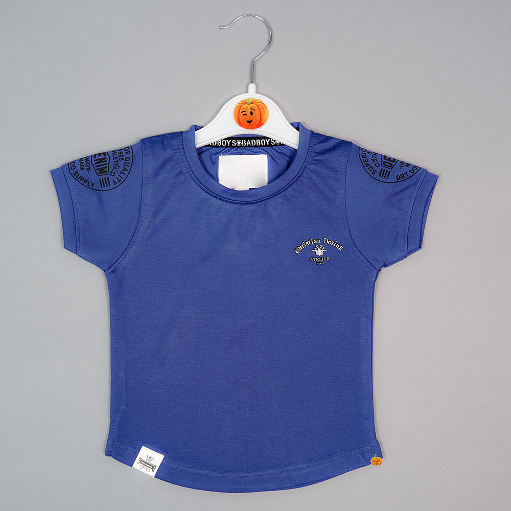 Solid Plain Half Sleeves T-Shirt For Boys Front View
