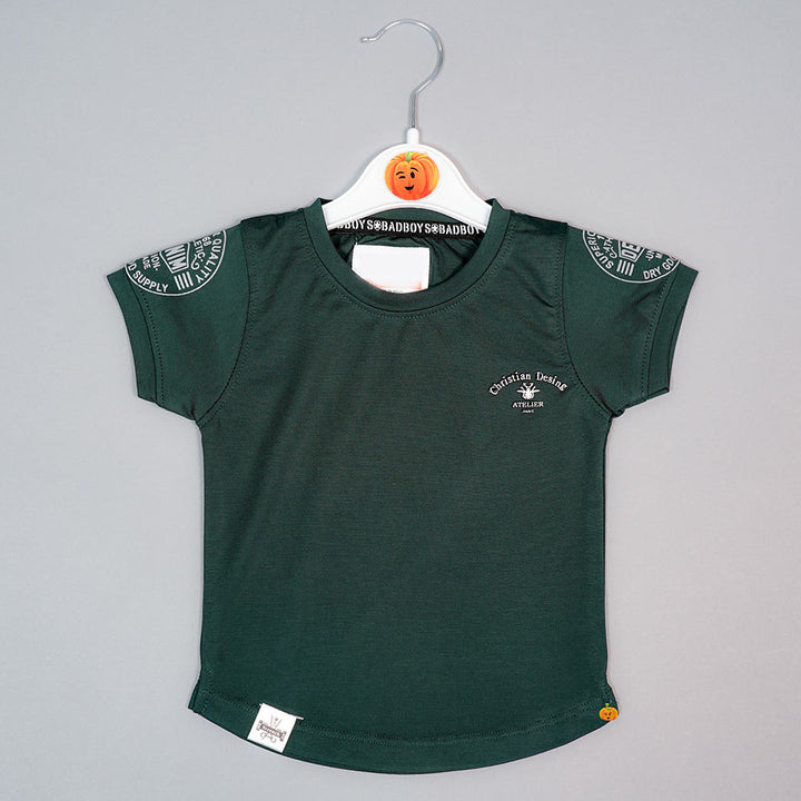 Solid Plain Half Sleeves T-Shirt For Boys Variant Front View