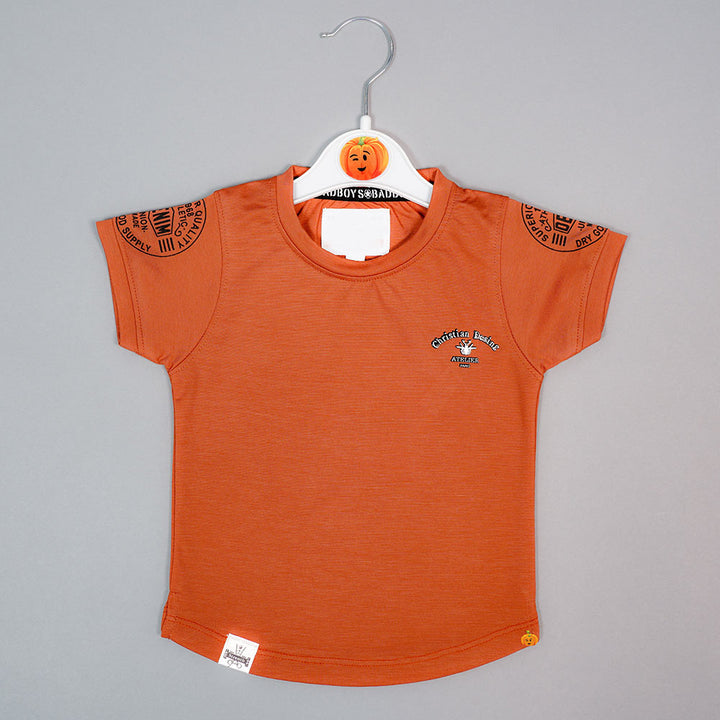 Solid Plain Half Sleeves T-Shirt For Boys Variant Front View