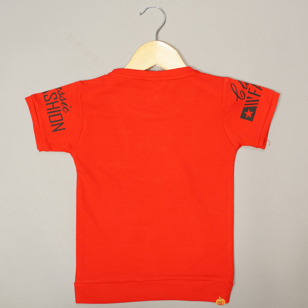 Solid Round Neck T-Shirts For Boy Back View 