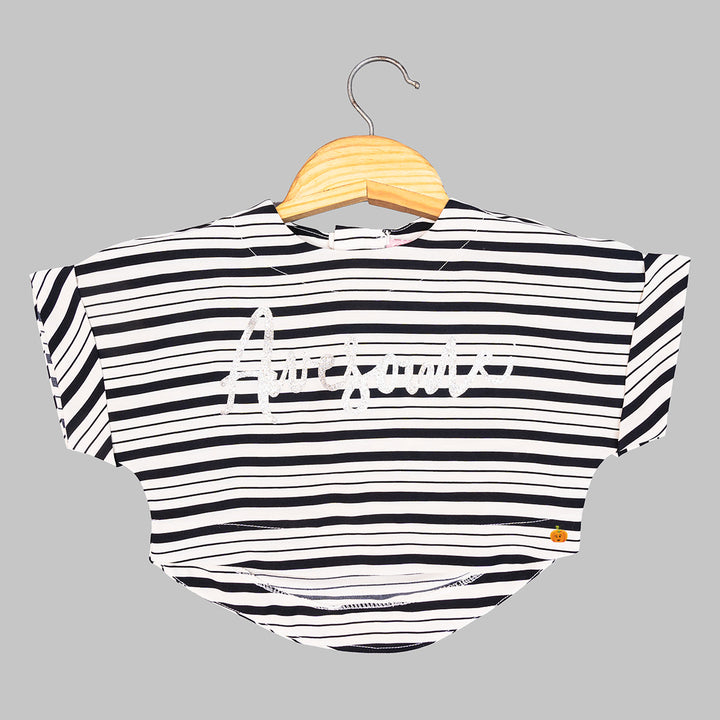 Striped Pattern Top for Girls Front View