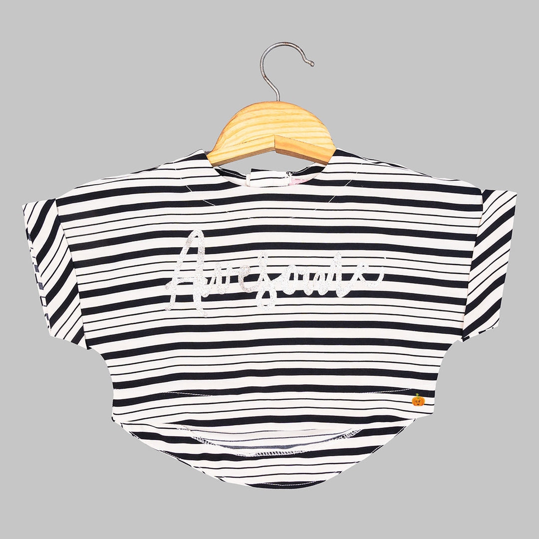 Striped Pattern Top for Girls Front View