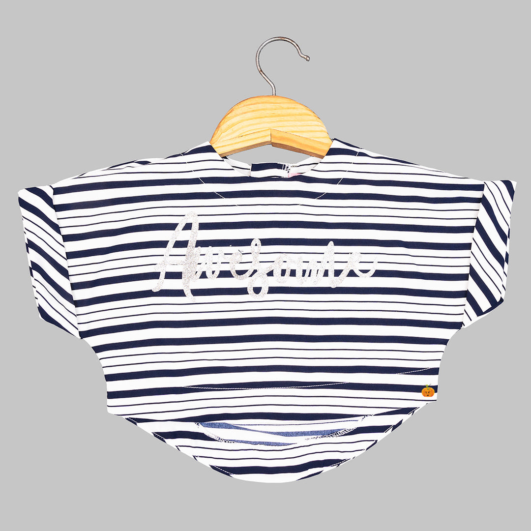 Striped Pattern Top for Girls Front View