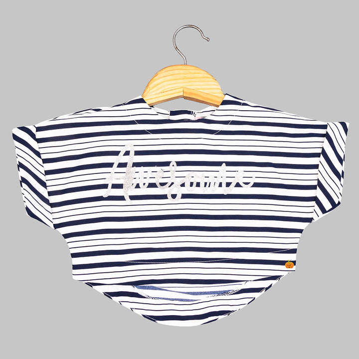 Striped Pattern Top for Girls Front View