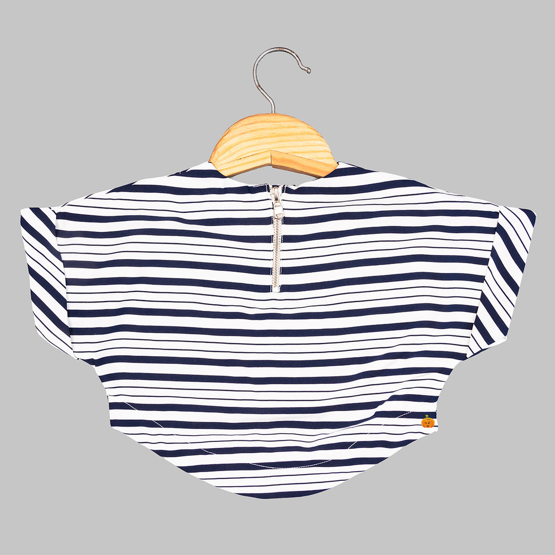 Striped Pattern Top for Girls Back View