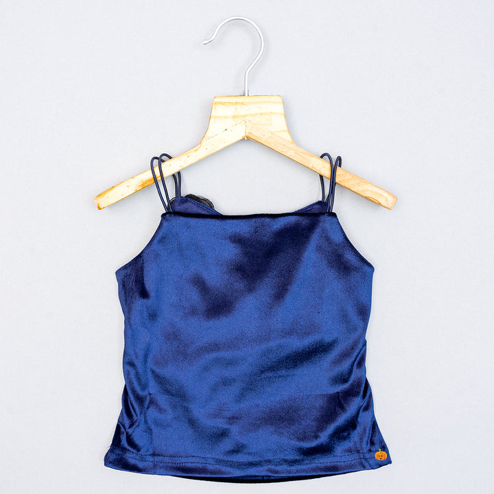 Navy Blue & Black Top for Girls Back View