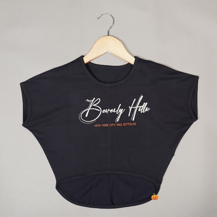 Navy Blue Stylish Girls Top Front View