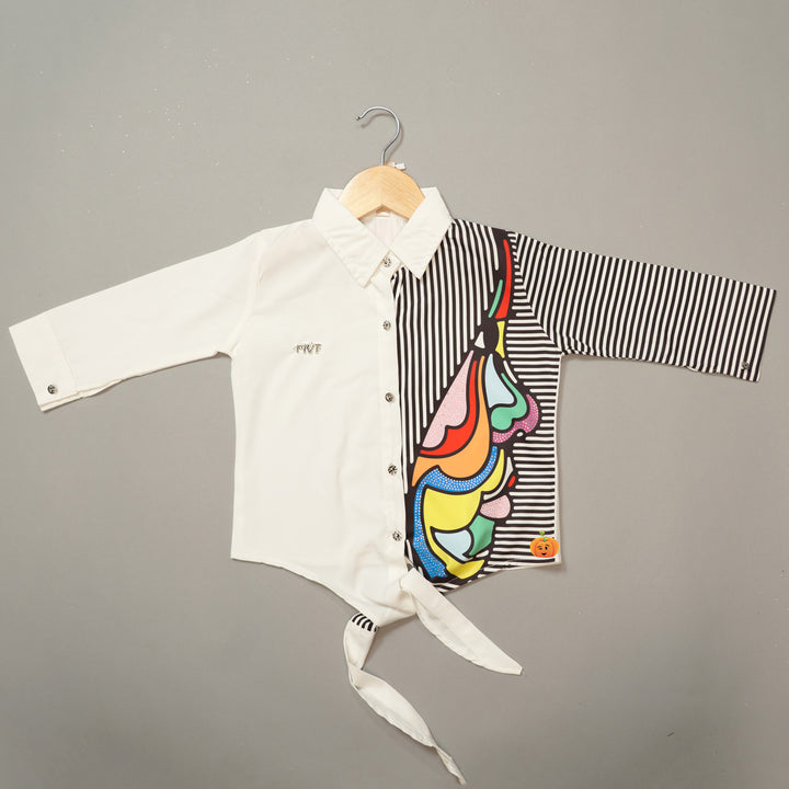 Knotted Summer Top for Girls Kids Front View