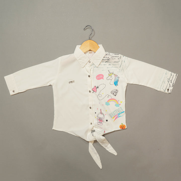 Knotted Summer Top for Girls Kids Front View
