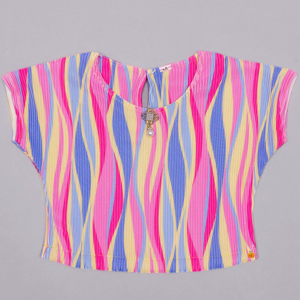 Rani & Peach Summer Top for Girls Front View