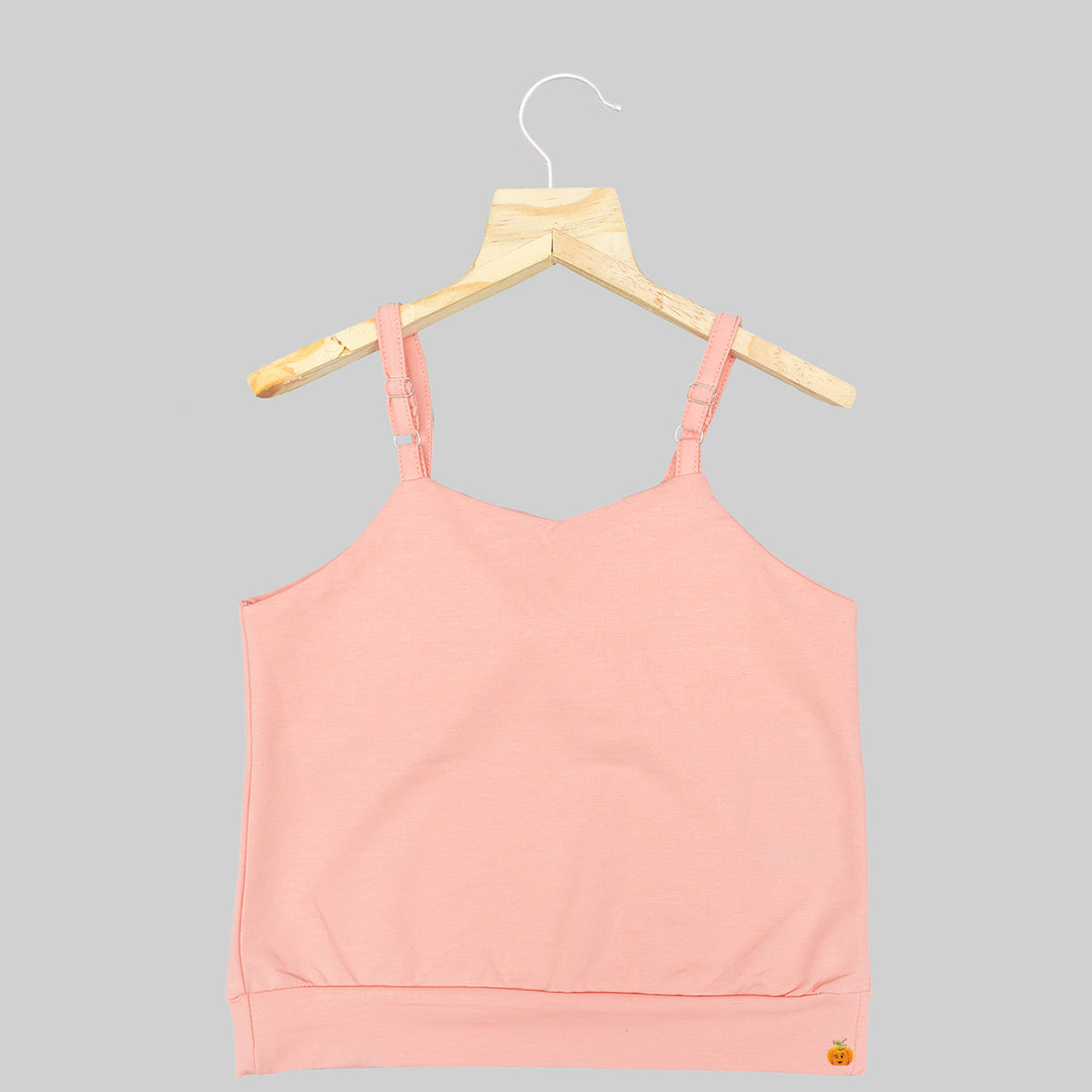 Peach & Mustard Bow Girls Top Back View