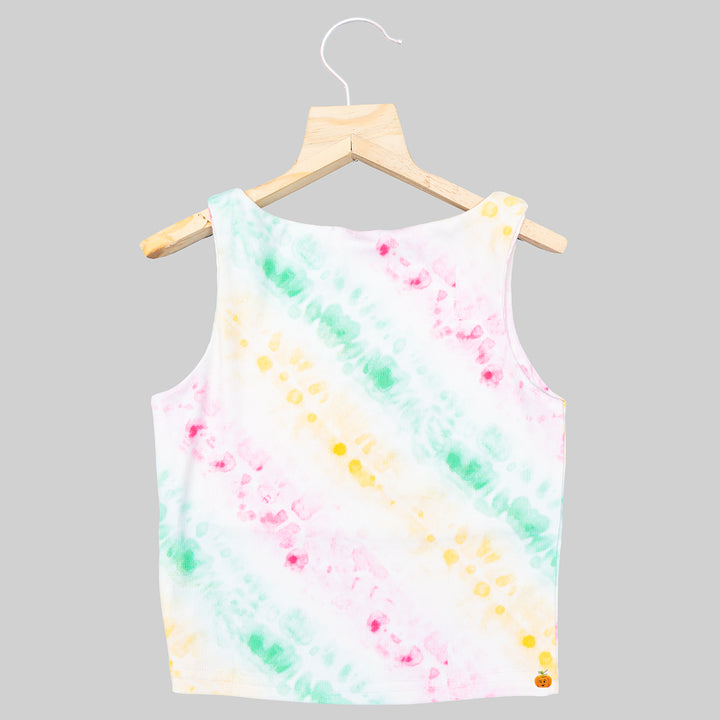 Pink & Blue Tie Dye Kids Top Back View