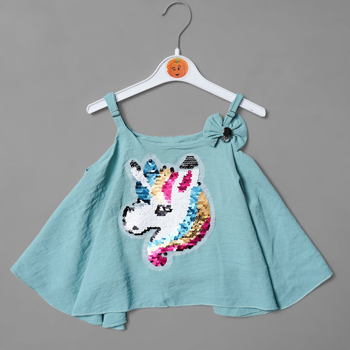 Top for Girls and Kids with Unicorn Design Front View