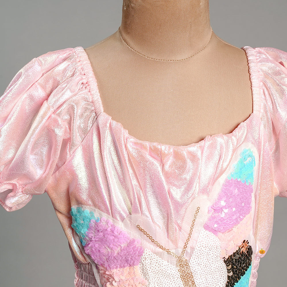 Pink Top for Girls and Kids Close Up View