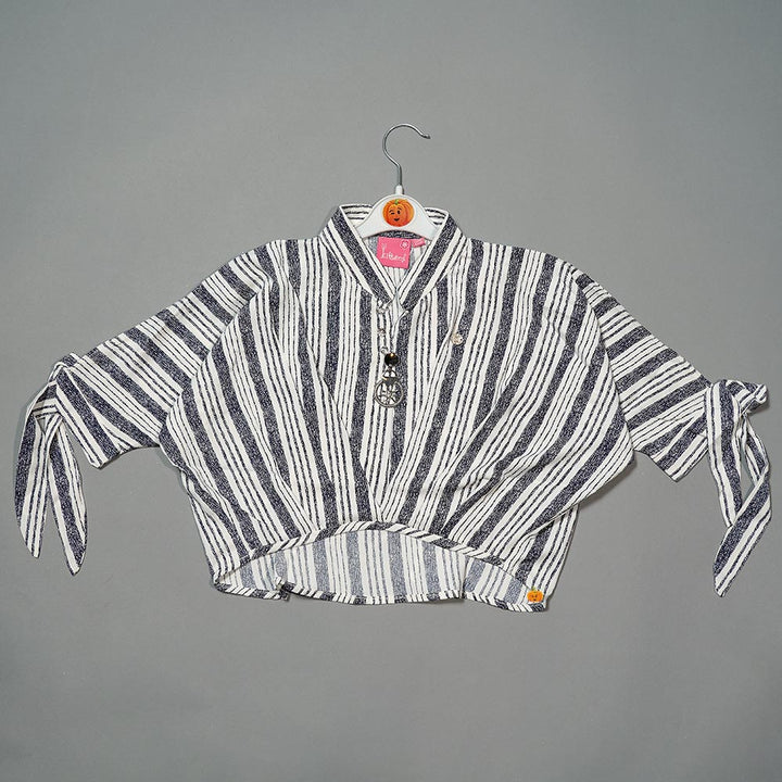 Top for Kid Girls with Striped Pattern Front View