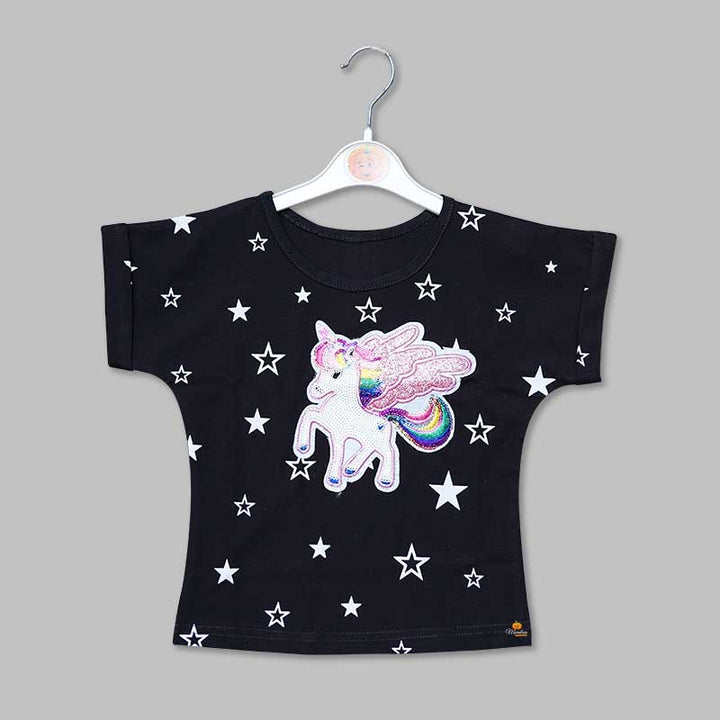 Top for Girls and Kids with Unicorn Design Front View