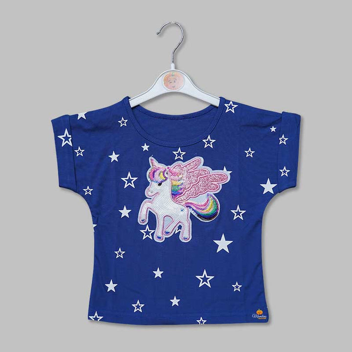 Top for Girls and Kids with Unicorn Design Front View