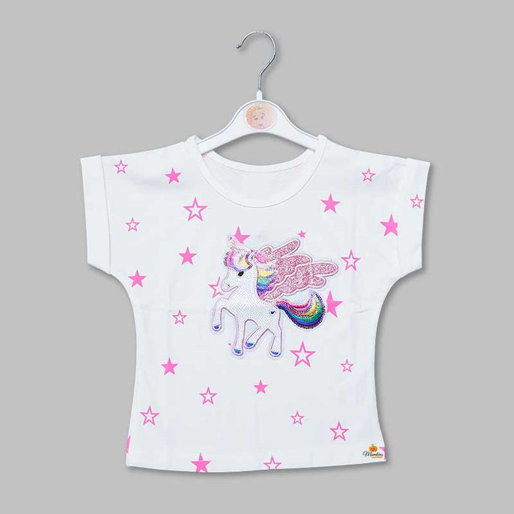 Top for Girls and Kids with Unicorn Design Front View
