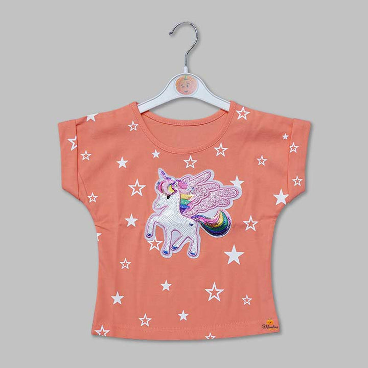 Top for Girls and Kids with Unicorn Design Front View