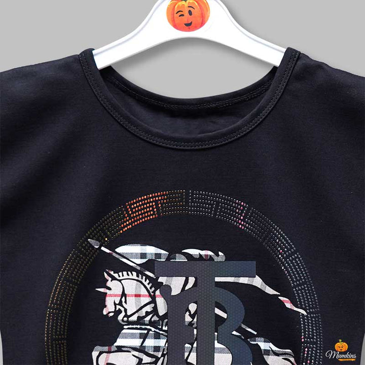  Top for Girls and Kids with Round Neck Close Up View