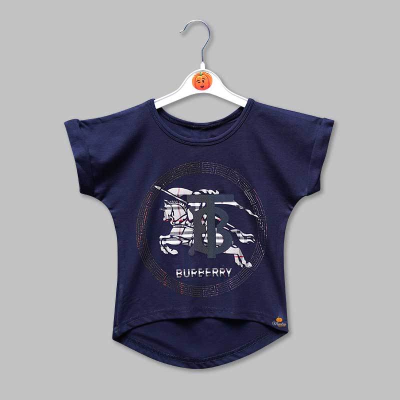 Top for Girls and Kids with Round Neck Front View