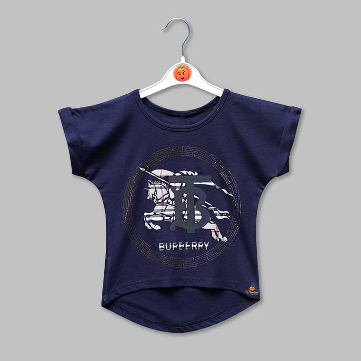 Top for Girls and Kids with Round Neck Front View
