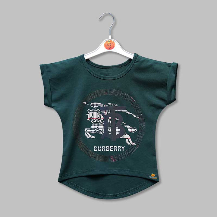 Top for Girls and Kids with Round Neck Front View
