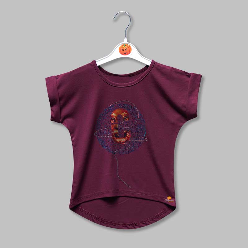 Top for Girls and Kids with a Round Neck Front View