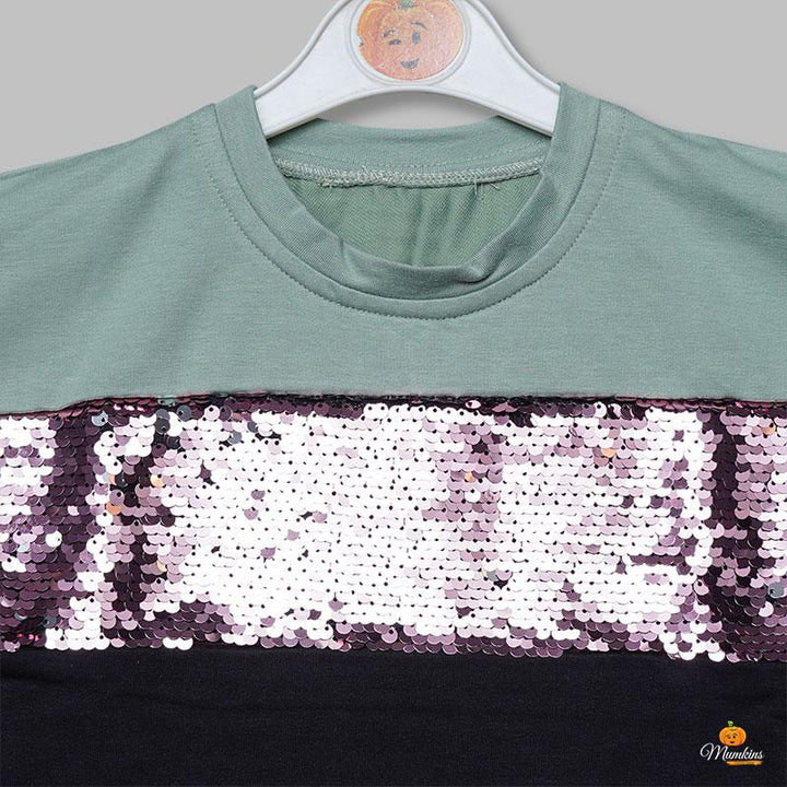 Top for Girls and Kids with an Elegant Sequins Close Up View