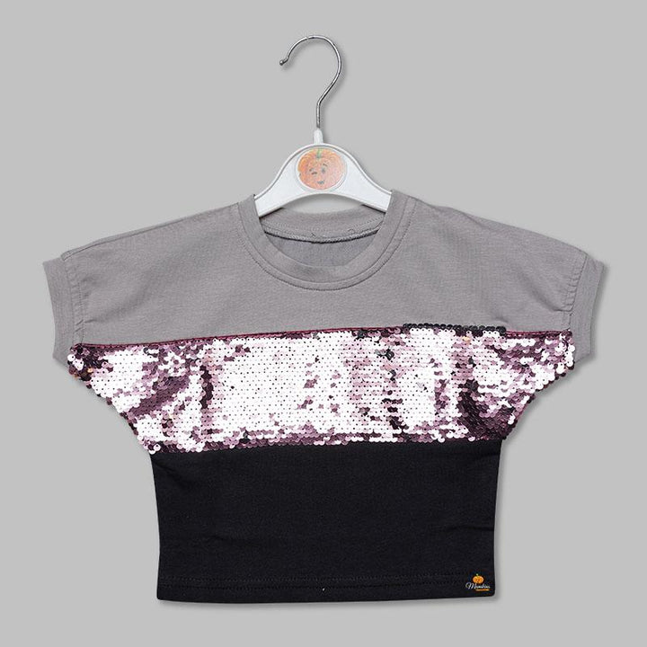Top for Girls and Kids with an Elegant Sequins Front View