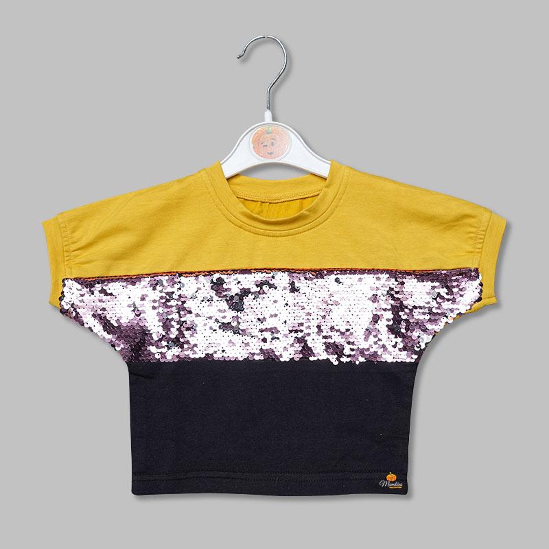 Top for Girls and Kids with an Elegant Sequins Front View